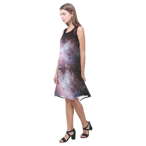 Eagle Nebula Sleeveless Splicing Shift Dress(Model D17)