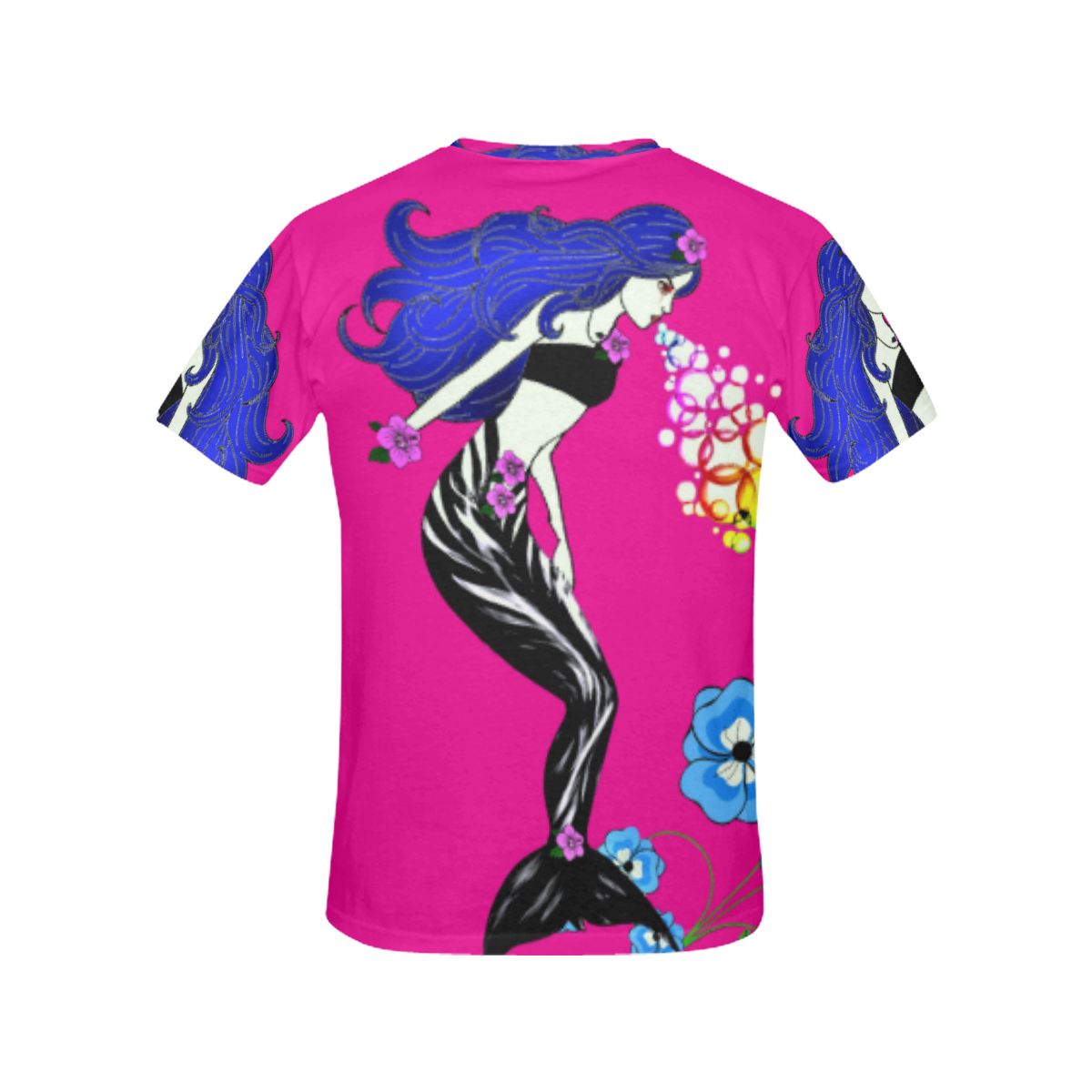 Evil Erica Mermaid Pink All Over Print T-Shirt for Women (USA Size) (Model T40)