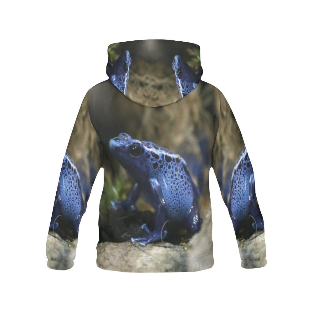 Blue Poison Arrow Frog All Over Print Hoodie for Women (USA Size) (Model H13)