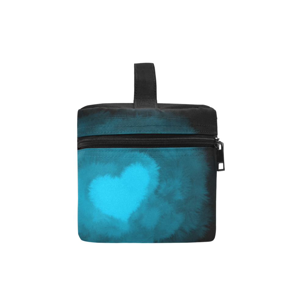 Blue Fluffy Heart, Valentine Lunch Bag/Large (Model 1658)