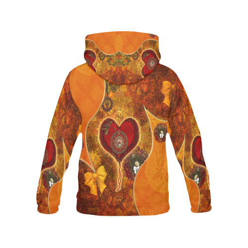 Steampunk decorative heart All Over Print Hoodie for Men (USA Size) (Model H13)