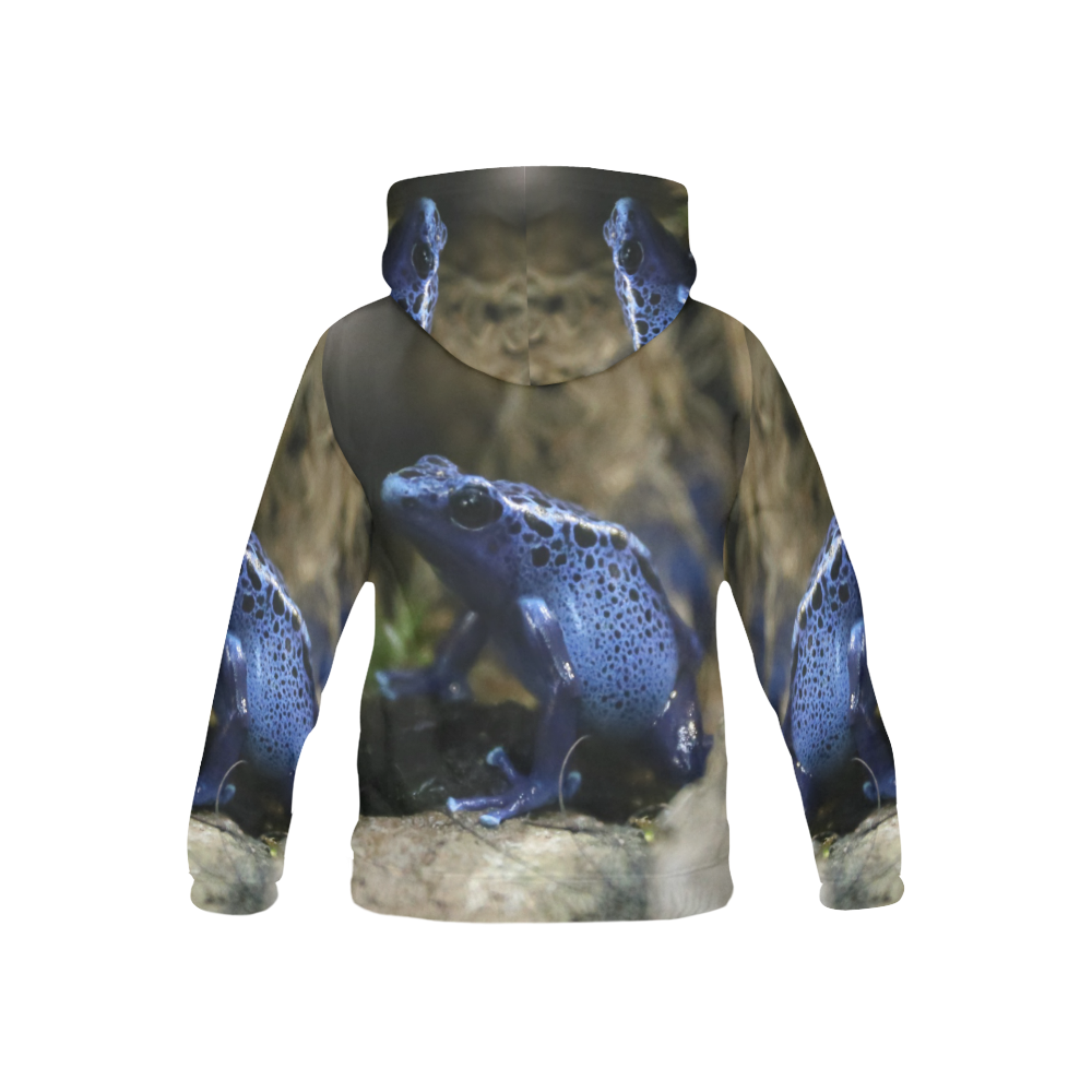 Blue Poison Arrow Frog All Over Print Hoodie for Kid (USA Size) (Model H13)