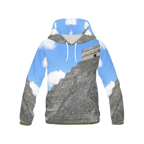 Chichen Itza Maya Temple All Over Print Hoodie for Women (USA Size) (Model H13)