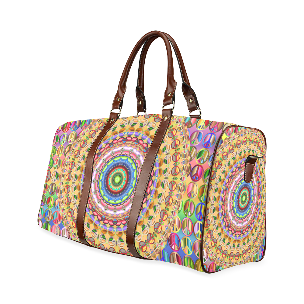 Peace Mandala Waterproof Travel Bag/Large (Model 1639)