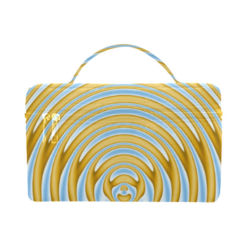 Gold Blue Rings Cosmetic Bag/Large (Model 1658)