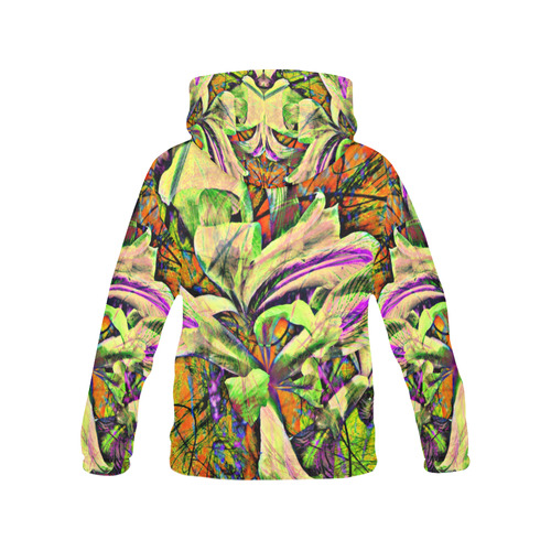 Abstract iIris Yellow by Martina Webster All Over Print Hoodie for Women (USA Size) (Model H13)