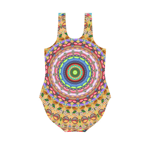 Peace Mandala Vest One Piece Swimsuit (Model S04)