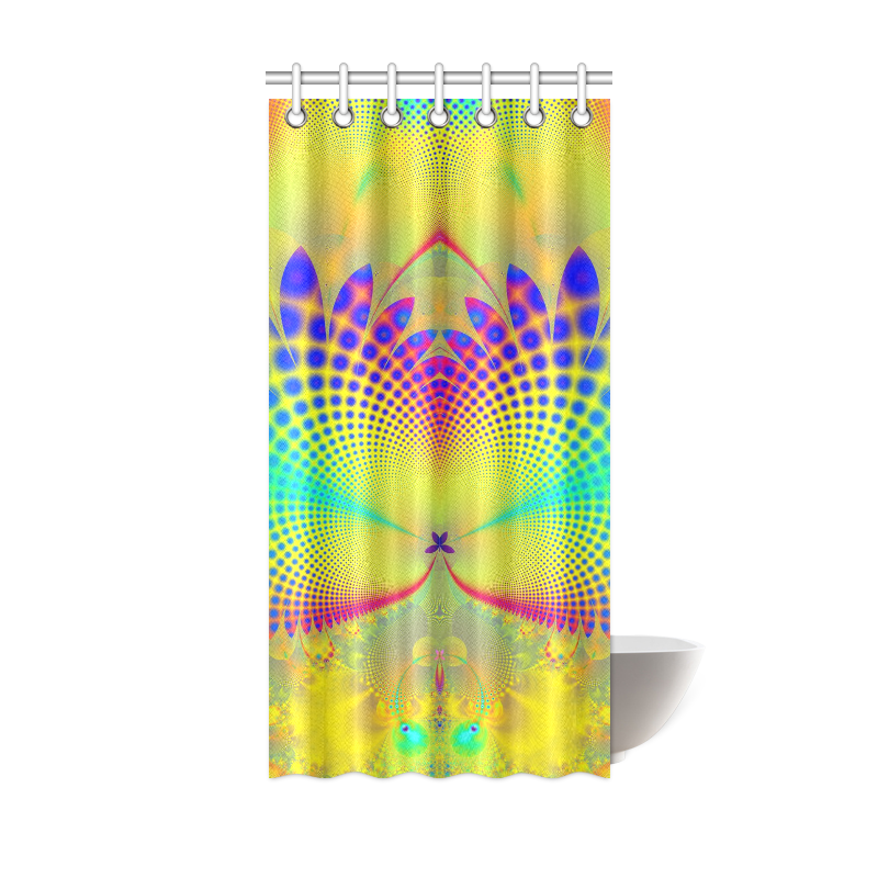 Summers Tropical Awakening Fractal Abstract Shower Curtain 36"x72"