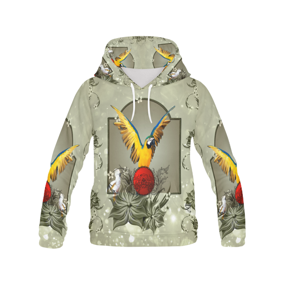 Wonderful parrot All Over Print Hoodie for Men (USA Size) (Model H13)