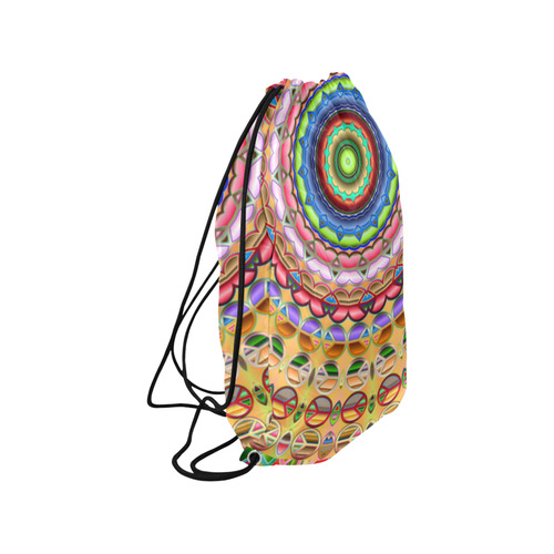 Peace Mandala Small Drawstring Bag Model 1604 (Twin Sides) 11"(W) * 17.7"(H)