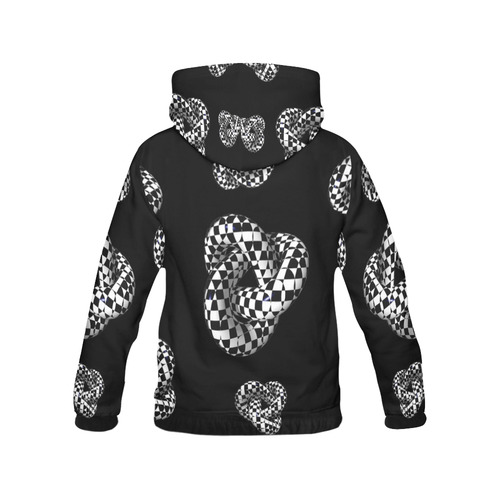 Checkered Knots by Martina Webster All Over Print Hoodie for Women (USA Size) (Model H13)