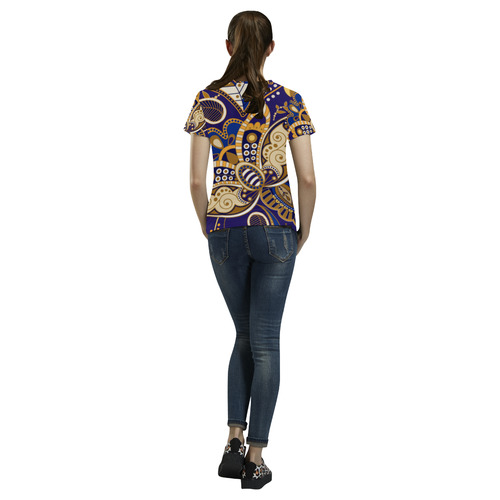 Beautiful Vintage Paisley Floral Ethnic Pattern All Over Print T-Shirt for Women (USA Size) (Model T40)