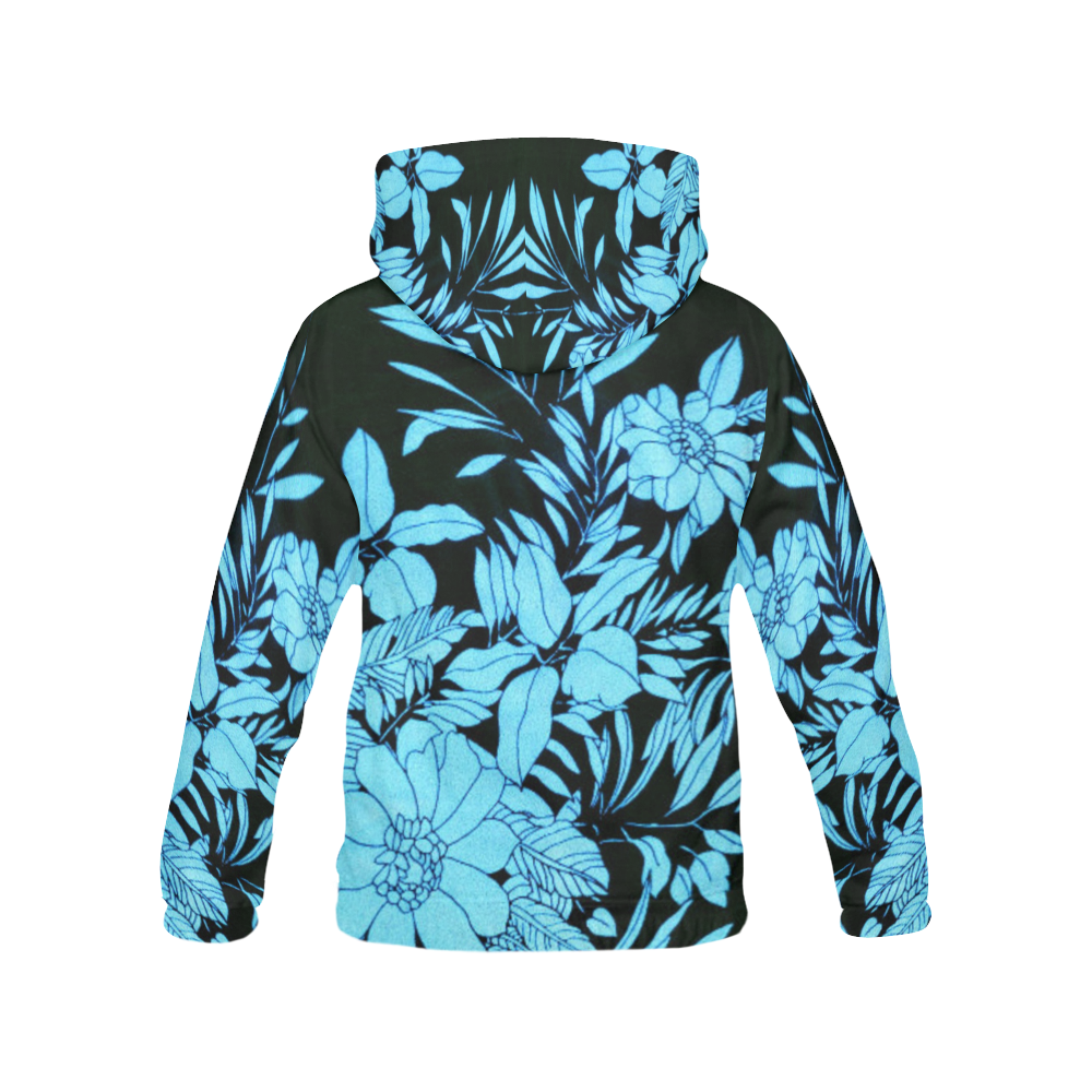 blue floral All Over Print Hoodie for Men (USA Size) (Model H13)