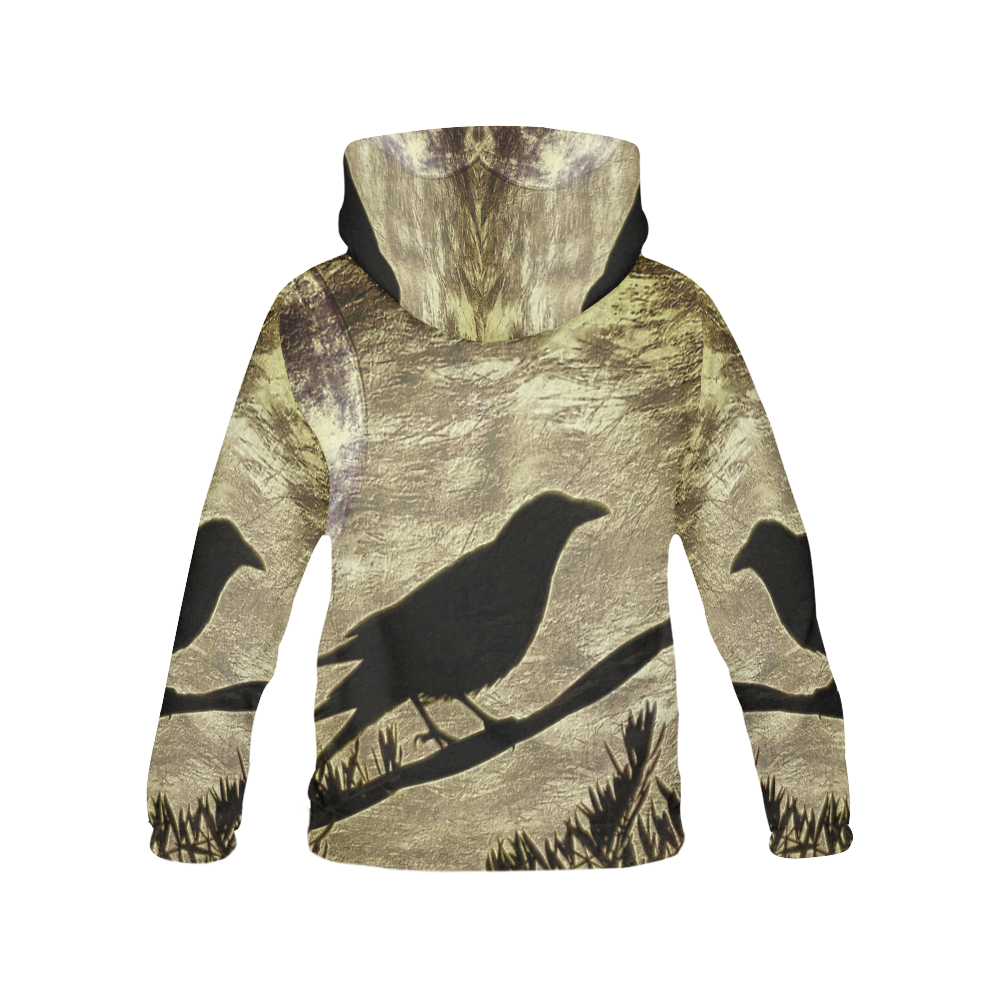 The Raven Gold by Martina Webster All Over Print Hoodie for Women (USA Size) (Model H13)
