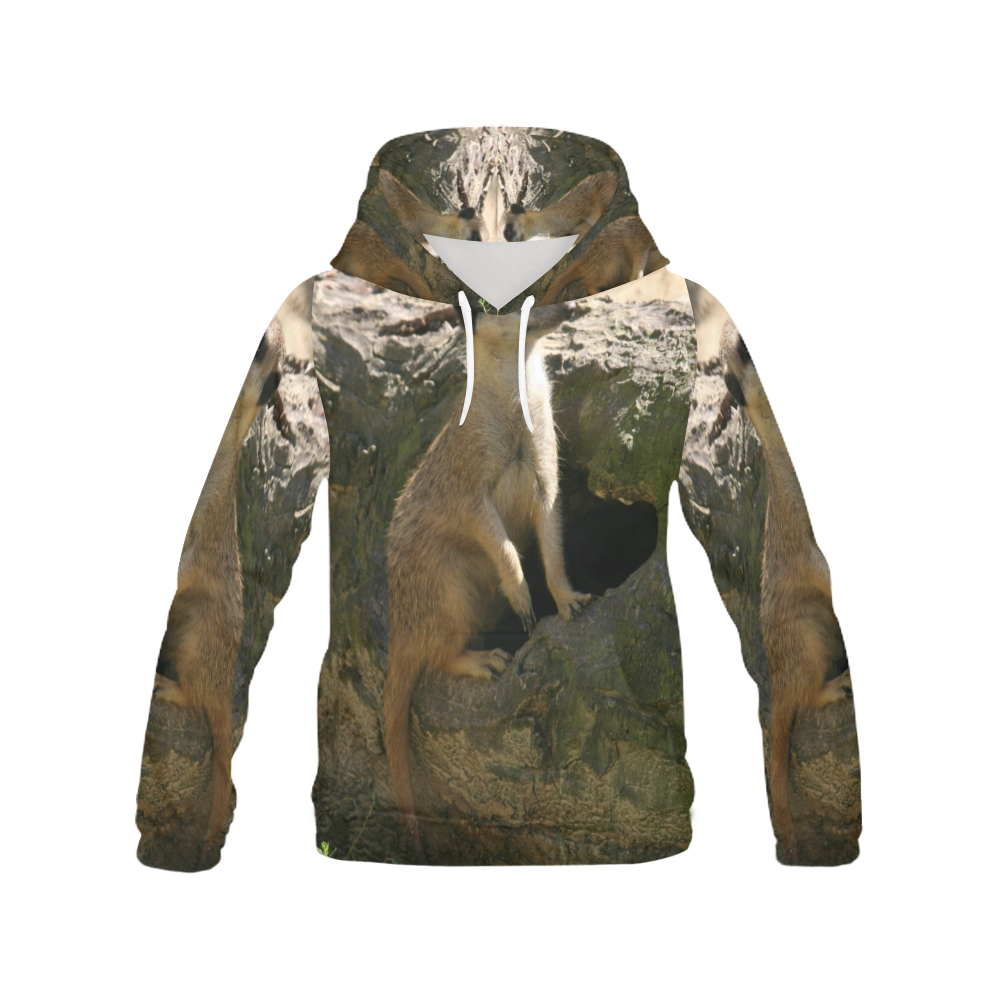 Meerkat All Over Print Hoodie for Women (USA Size) (Model H13)