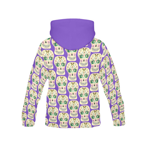 Sugar skull butterfly Purple by Martina Webster All Over Print Hoodie for Women (USA Size) (Model H13)