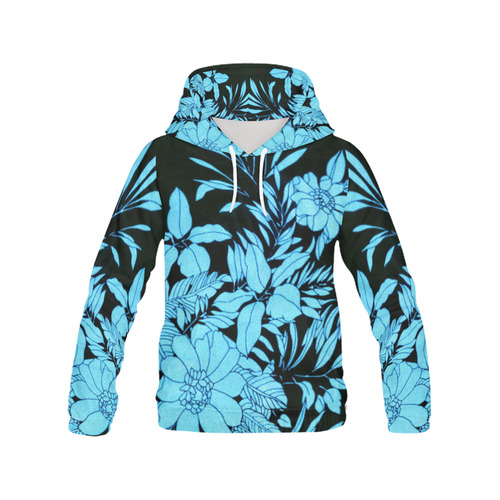 blue floral All Over Print Hoodie for Men (USA Size) (Model H13)