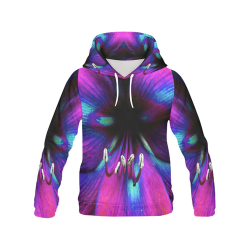 Neon Amaryllis by Martina Webster All Over Print Hoodie for Women (USA Size) (Model H13)