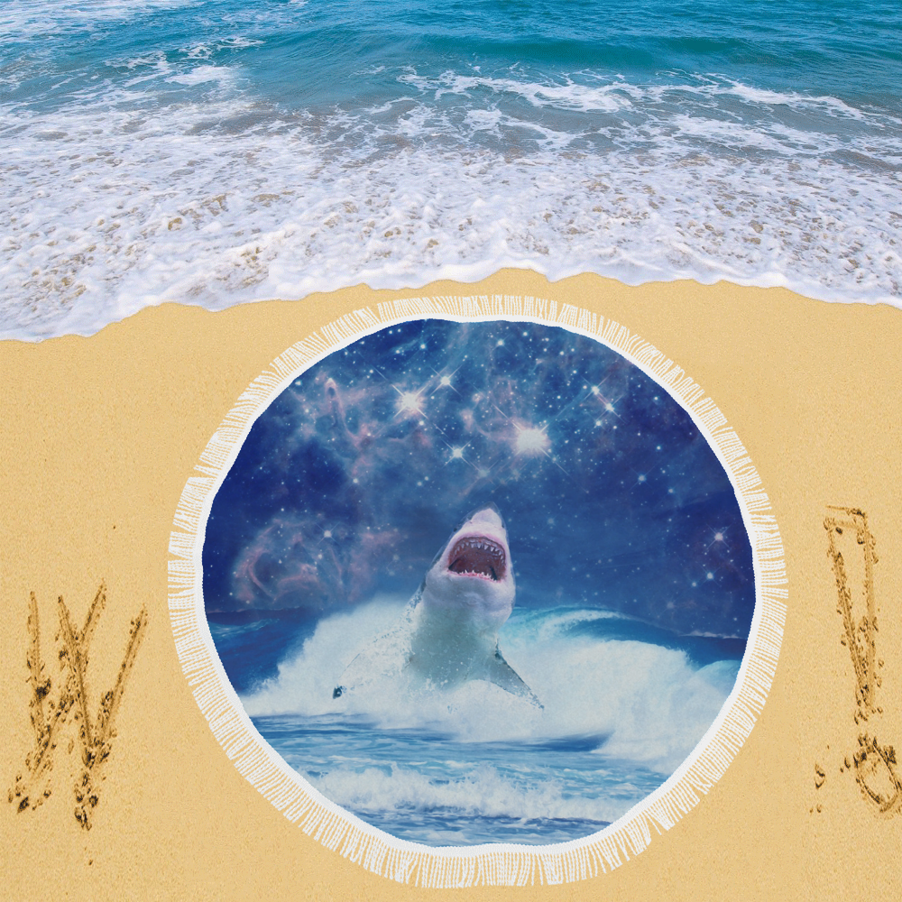 STAR KILLER shark Circular Beach Shawl 59"x 59"