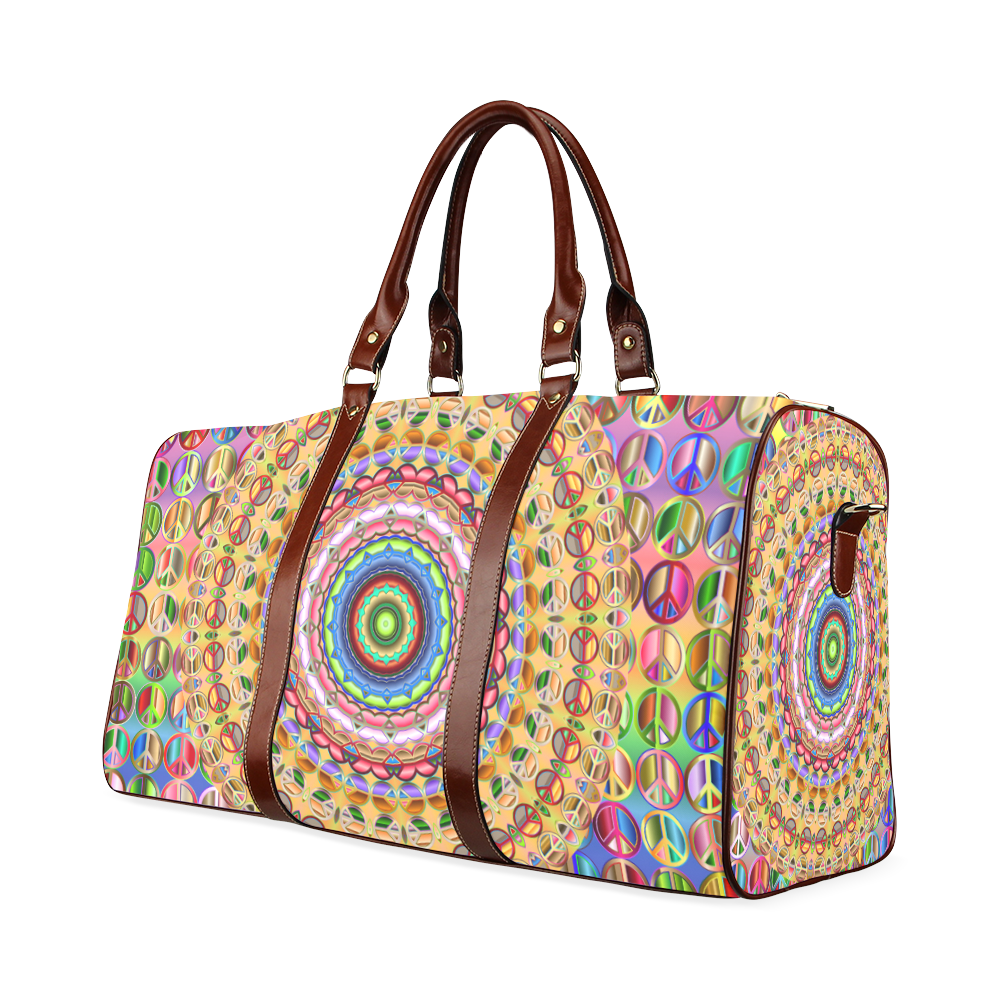 Peace Mandala Waterproof Travel Bag/Large (Model 1639)