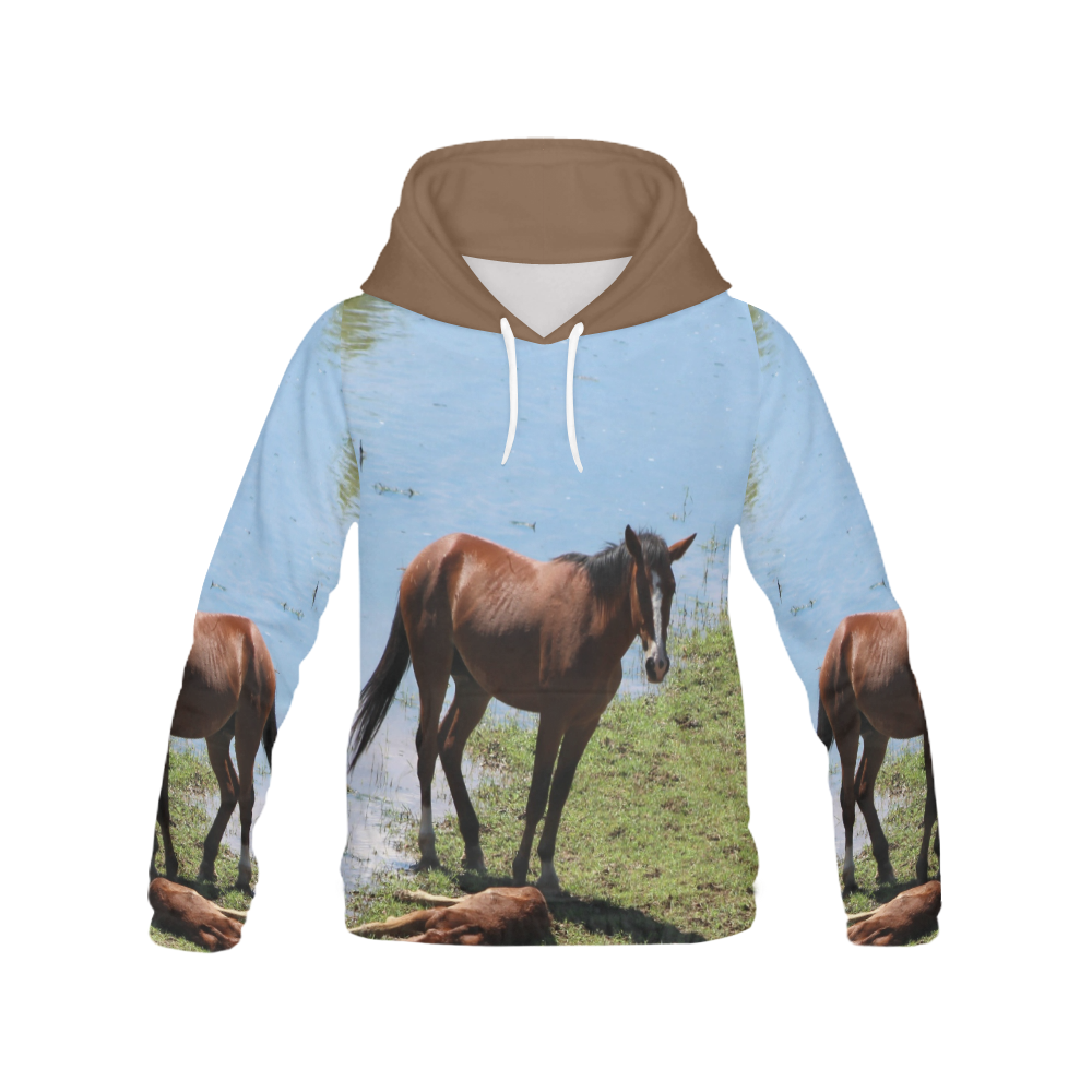 Wild Mama Horse by Martina Webster All Over Print Hoodie for Women (USA Size) (Model H13)
