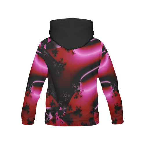 Pink & Black by Martina Webster All Over Print Hoodie for Women (USA Size) (Model H13)