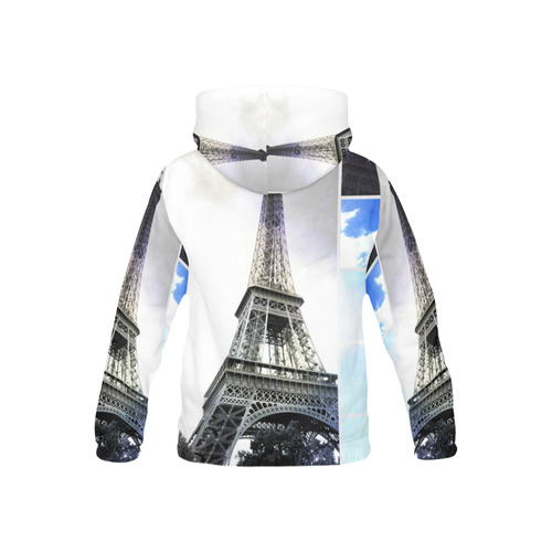 Eiffel Tower Paris All Over Print Hoodie for Kid (USA Size) (Model H13)