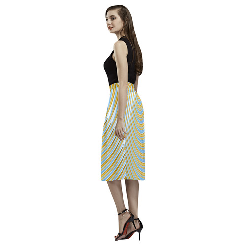 Gold Blue Rings Aoede Crepe Skirt (Model D16)