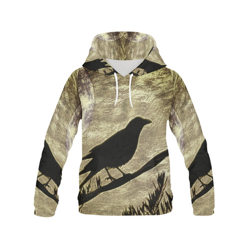 The Raven Gold by Martina Webster All Over Print Hoodie for Women (USA Size) (Model H13)