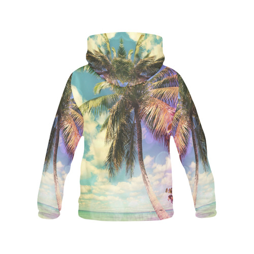 Prismatic Palm All Over Print Hoodie for Women (USA Size) (Model H13)
