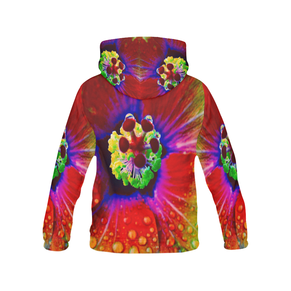 Rainbow Hibiscus by Martina Webster All Over Print Hoodie for Women ...