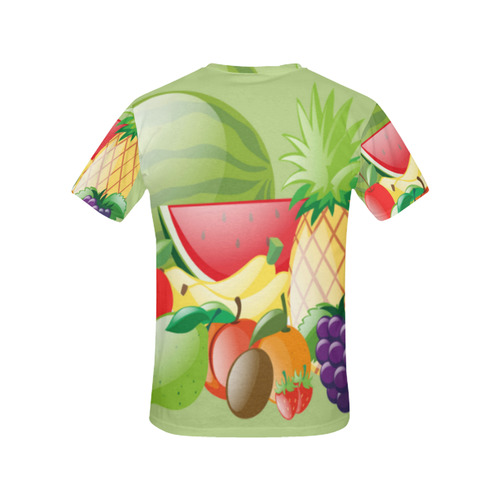 Fruit Watermelon Bananas Grapes Pineapple All Over Print T-Shirt for Women (USA Size) (Model T40)