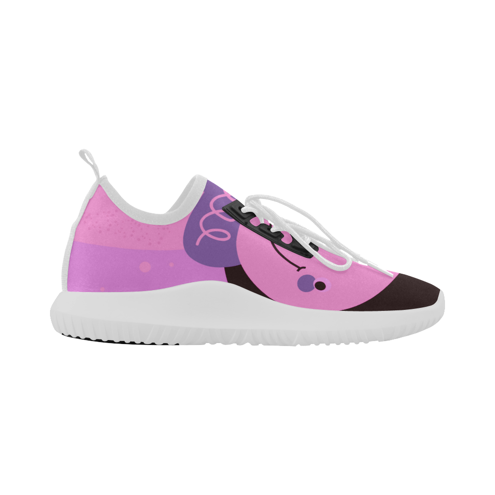Dolphin running shoes : Purple hand-drawn Snowman Dolphin Ultra Light Running Shoes for Women (Model 035)