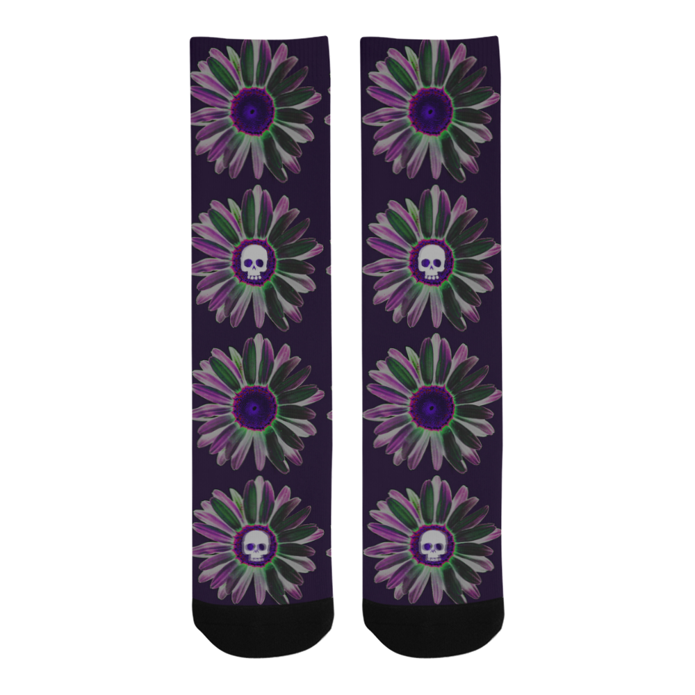 Skull Flowers Trouser Socks