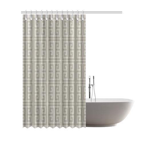 Taupe Greek Key Pattern Shower Curtain 72"x84"