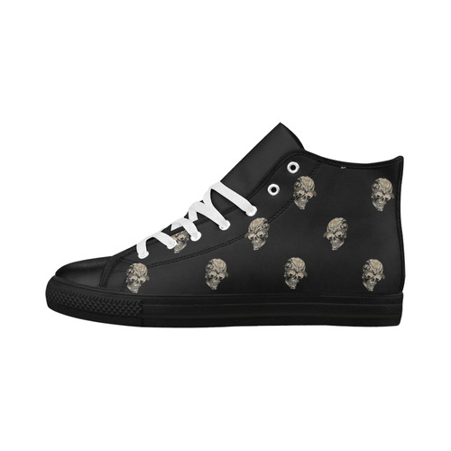 sparkling skulls C by JamColors Aquila High Top Microfiber Leather Women's Shoes (Model 032)