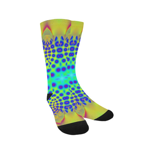 Ocean Shells and Purple Bubbles Fractal Abstract Trouser Socks