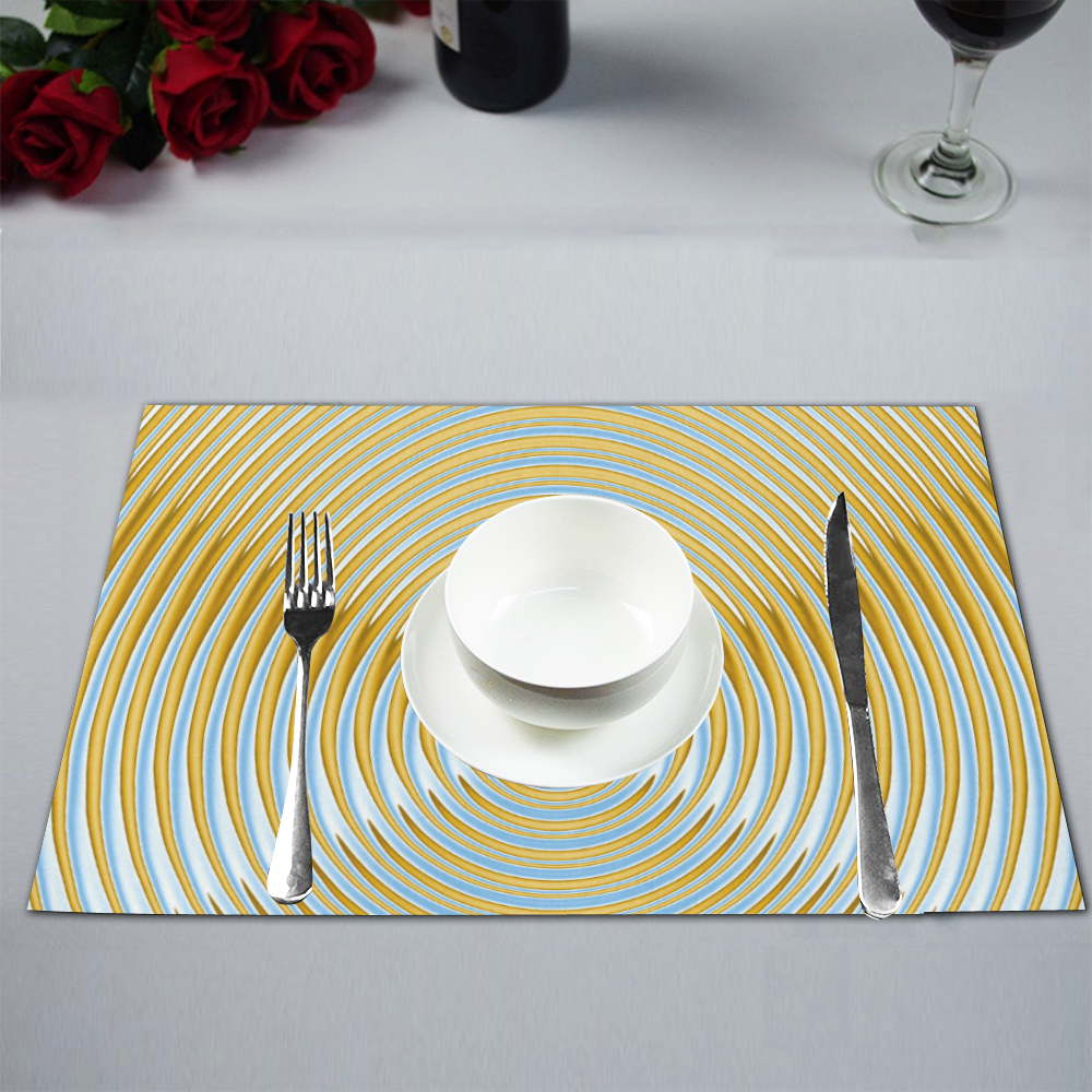 Gold Blue Rings Placemat 12’’ x 18’’ (Two Pieces)