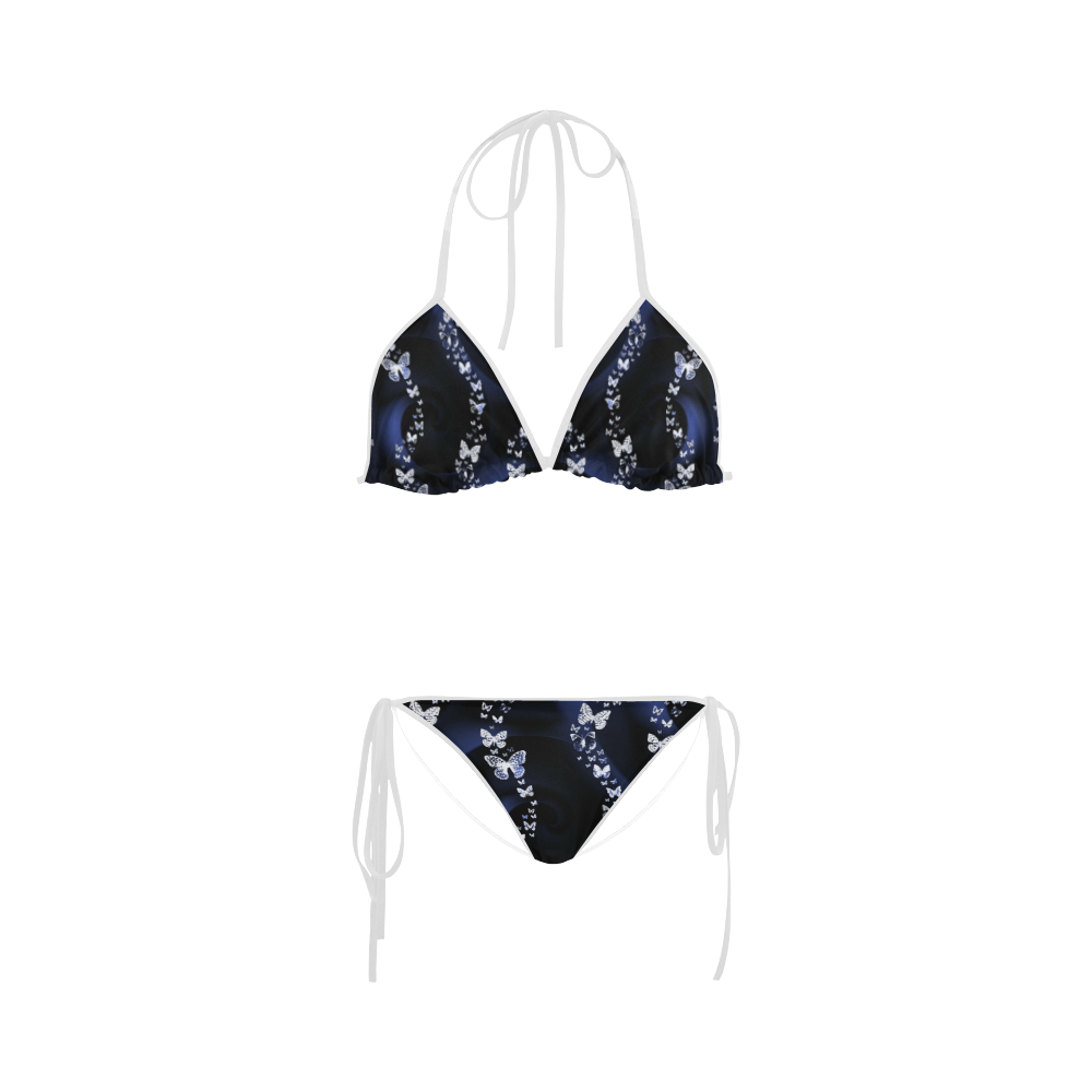 Blue Butterfly Swirl Custom Bikini Swimsuit