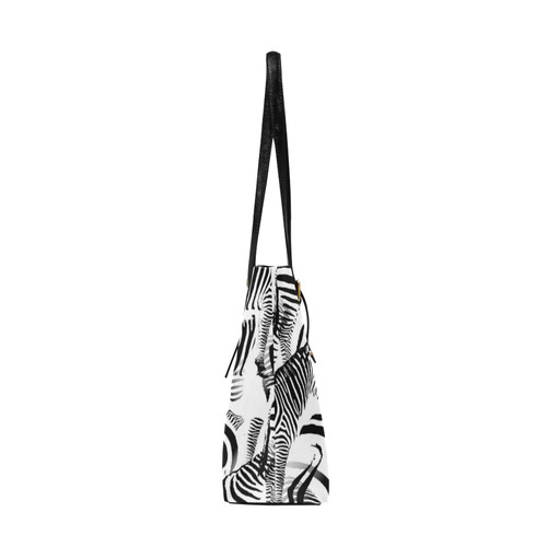 Black & White Zebra Stripes Euramerican Tote Bag/Large (Model 1656)