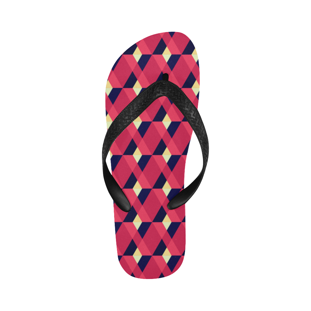 red triangle tile ceramic Flip Flops for Men/Women (Model 040)