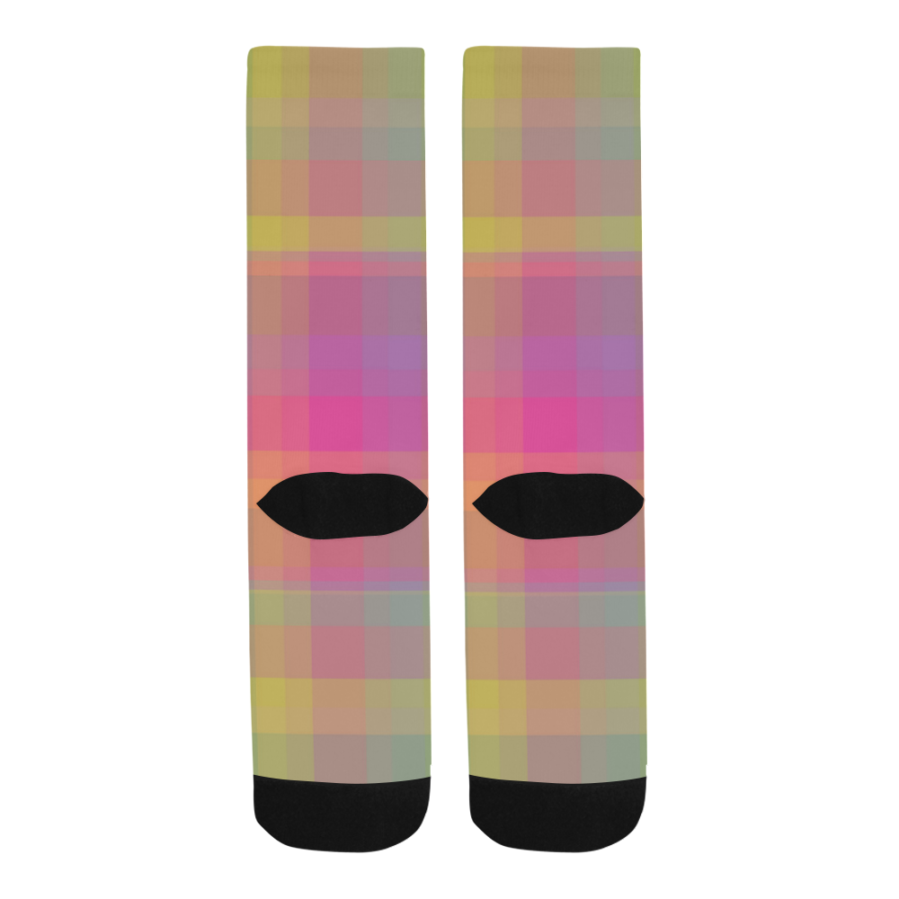Florescent Rainbow Check Trouser Socks