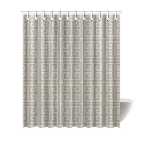 Taupe Greek Key Pattern Shower Curtain 72"x84"