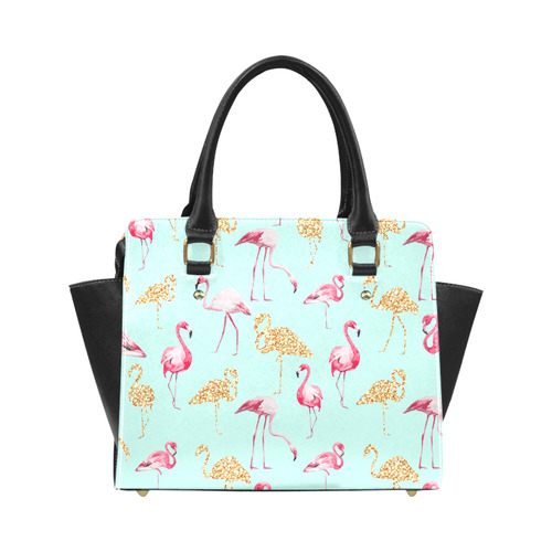 Flamingo (blue) Classic Shoulder Handbag (Model 1653)