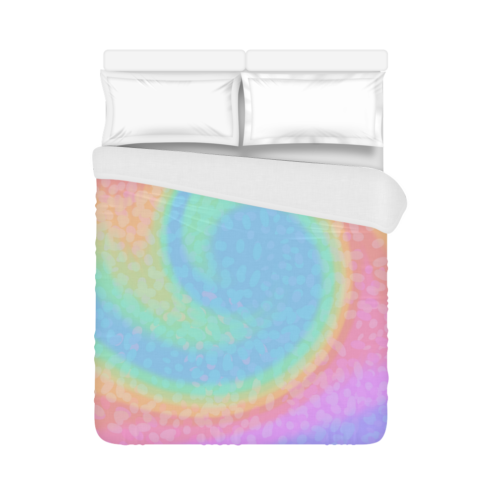 Pastel Rainbow Swirl Duvet Cover 86"x70" ( All-over-print)