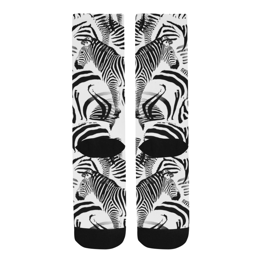 Black & White Zebra Stripes Trouser Socks