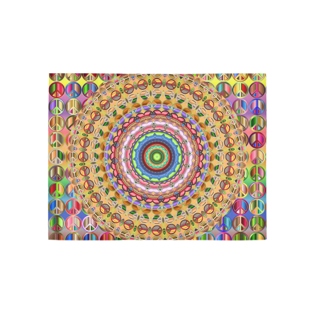 Peace Mandala Area Rug 5'3''x4'