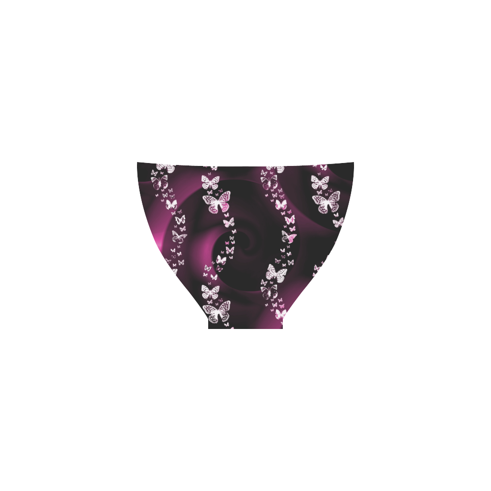 Pink Butterfly Swirl Custom Bikini Swimsuit