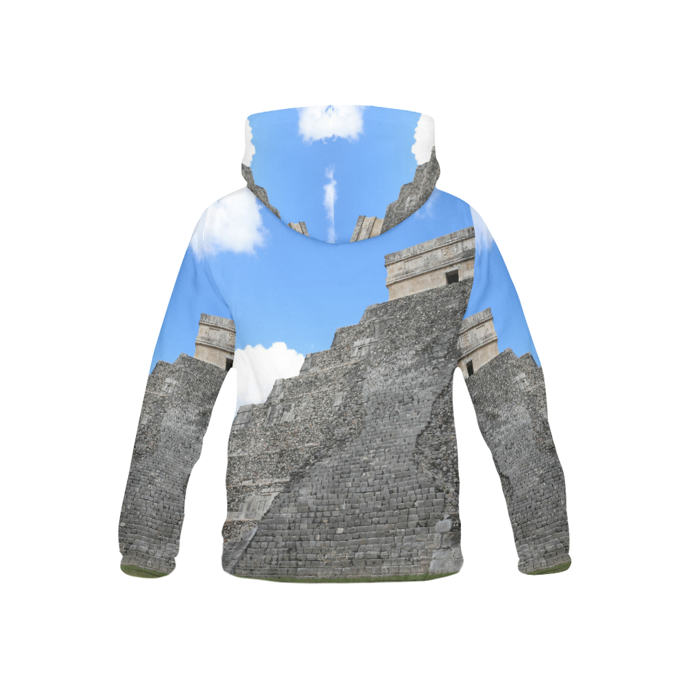 Chichen Itza Maya Pyramid Temple All Over Print Hoodie for Kid (USA Size) (Model H13)