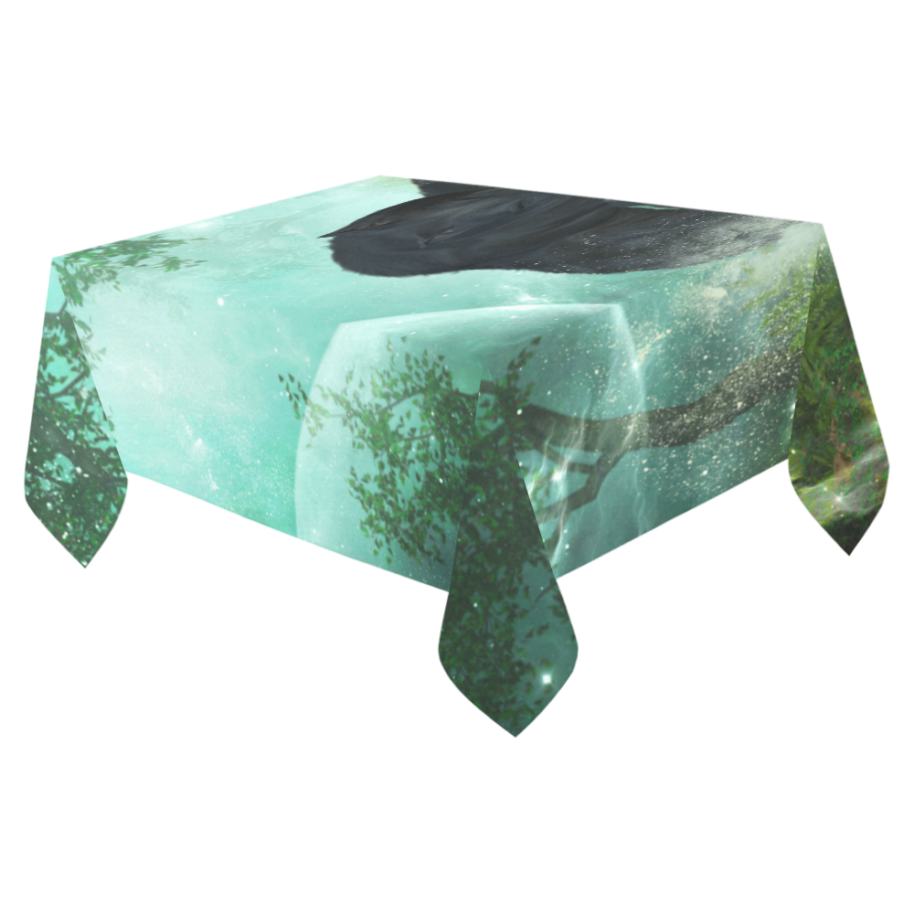 Sleeping wolf in the night Cotton Linen Tablecloth 52"x 70"